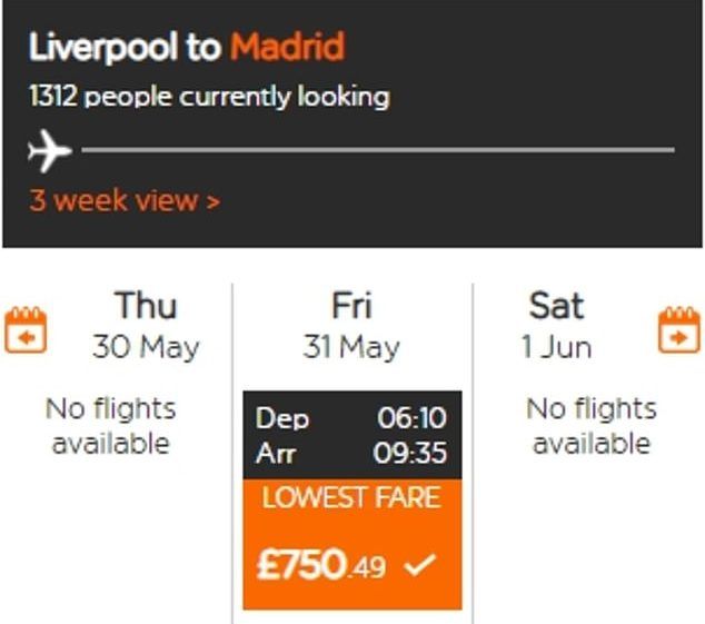 flights from liverpool to madrid
