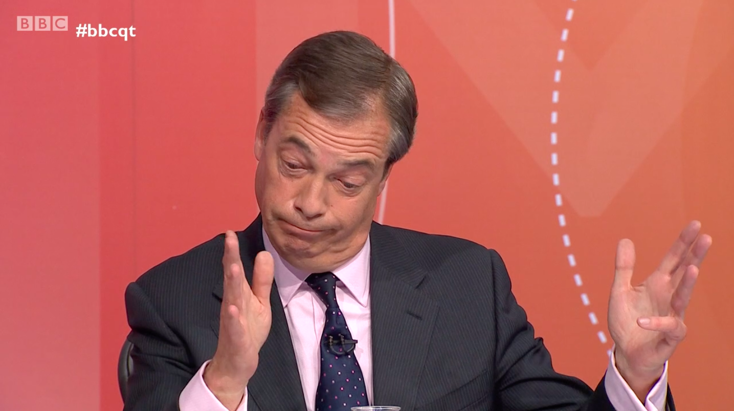 Nigel Farage was left bewildered by the question