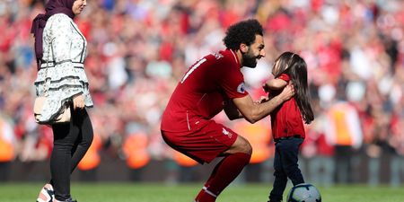 Mo Salah’s daughter gets Anfield’s biggest cheer of the day with goal at the Kop end