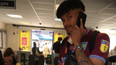 Tyrone Mings arrives at Bournemouth station still in full Aston Villa kit day after playoff win