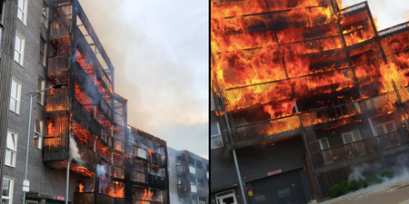 A hundred firefighters battle vicious fire at block of flats in east London