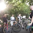 The BMX riders using their bikes to keep people away from knife crime