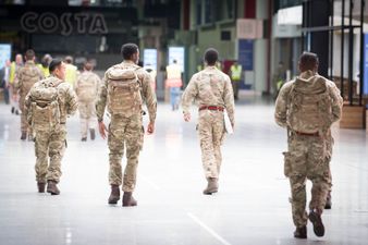 British soldiers deliver essential supplies to frontline NHS staff