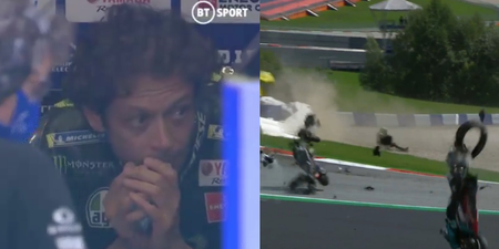Valentino Rossi emerges unscathed after horror crash at Austrian GP