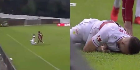 Stuttgart player breaks elbow in pre-season friendly after dangerous tackle from Joe Gomez