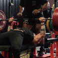American breaks world bench press record in casual gym session