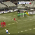 Faroe Islands midfielder scores ridiculous free-kick to clinch last minute victory