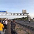 Cricket match breaks out on the M1 outside Luton during traffic jam