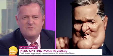 Piers Morgan is not at all happy about his Spitting Image puppet