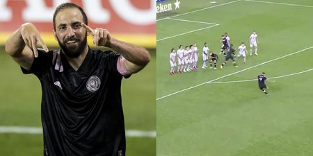Gonzalo Higuain scores stunning free-kick for first MLS goal
