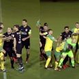 Welsh Premier League match descends into brawl with FOUR late red cards