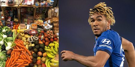 Reece James shows how much food can be provided by charity with £30 donation
