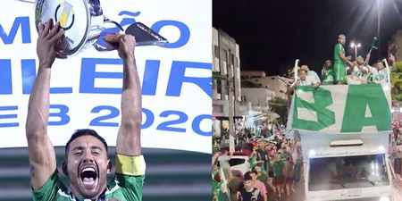 Alan Ruschel lifts trophy as Chapecoence seal Serie B title, four years on from plane crash