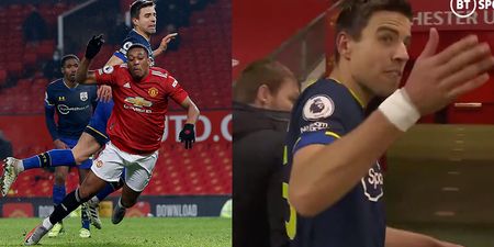 Jan Bednarek heard saying Martial admitted red card decision wasn’t even a foul