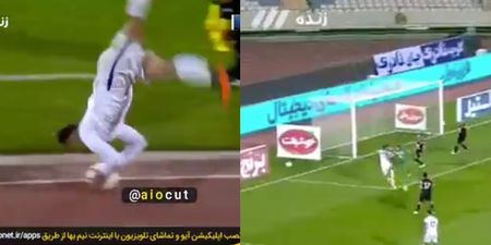 Iranian footballer produces ridiculously long somersault throw