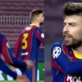 Gerard Pique and Antoine Griezmann involved in heated exchange during PSG defeat