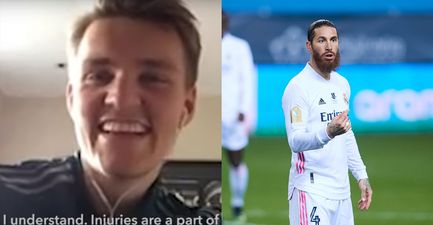 Child tells Martin Odegaard he doesn’t want to be footballer in case Sergio Ramos breaks his leg