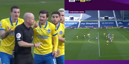 Lewis Dunk free kick goal chalked off after VAR check due to… reasons