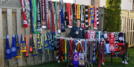 The teenager swapping maple syrup for football scarves from around the world