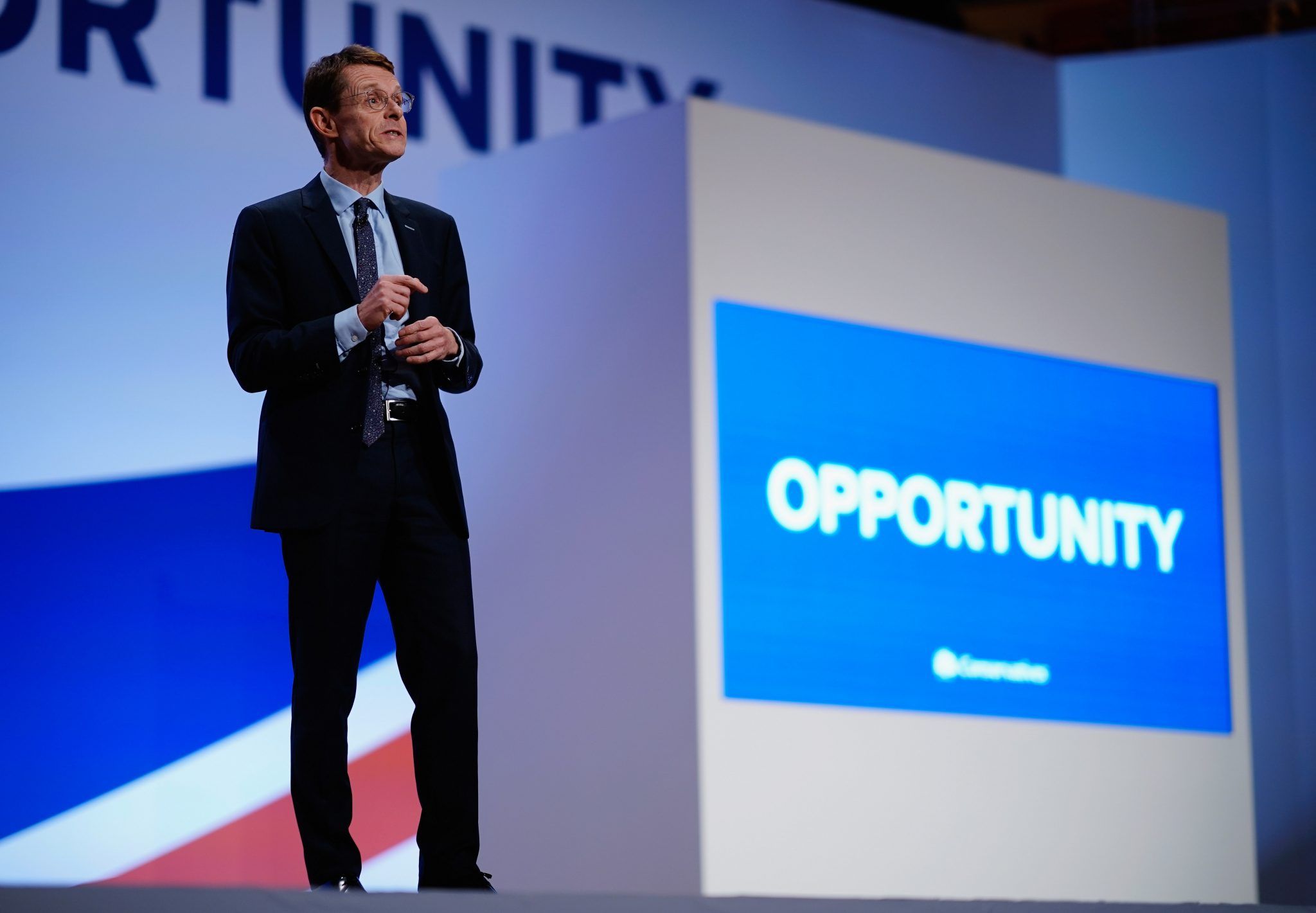 Andy Street on stage at a Conservative party conference