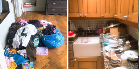 A woman stops doing the dishes for two days to prove a point and, well…. wow