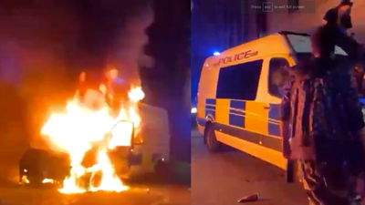 Police vans in Bristol set alight as Kill The Bill protests turn violent