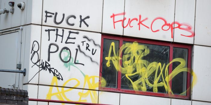 Bristol police station covered in graffiti following protests