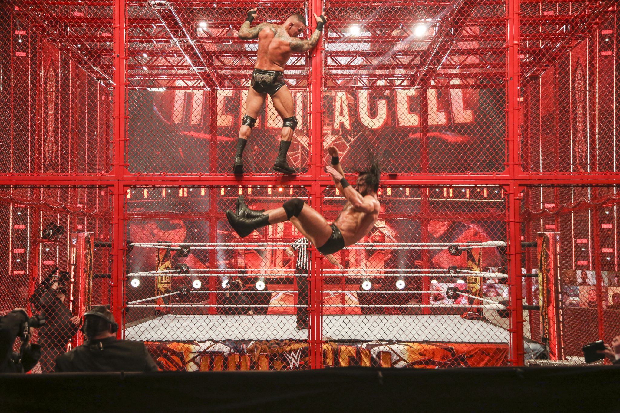 Drew McIntyre falls from Hells in a Cell in WWE match against Randy Orton