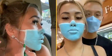 Influencer who painted fake mask on her face has been jailed in Bali