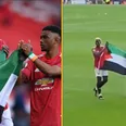 Paul Pogba and Amad Diallo unfurl Palestine flag after final Man Utd home game