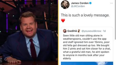 James Corden accidentally shares ‘old man in Wetherspoons’ Wayne Lineker meme