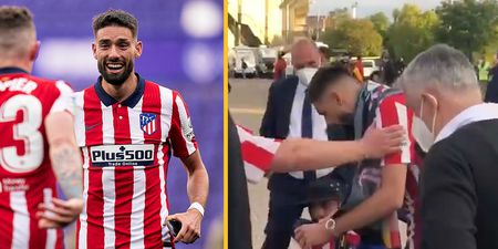 Yannick Carrasco gives shirt to Atletico Madrid fan injured in celebrations