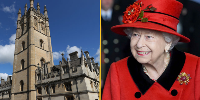 Magdalen College students remove image of the Queen