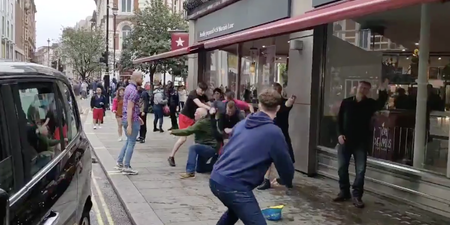 England and Scotland fans flimed fighting after “we hate Scotland” chants