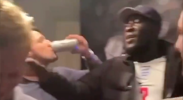 Stormzy celebrates with random fans at after party