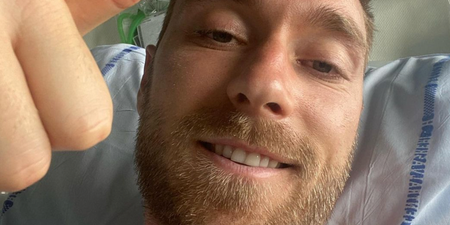 Eriksen pictured for the first time since leaving hospital after cardiac arrest