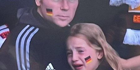 Crying German girl asks money raised for her to go to charity