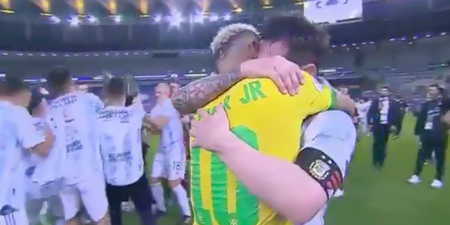 Tearful Neymar congratulates Messi after Argentina defeat Brazil in Copa America final