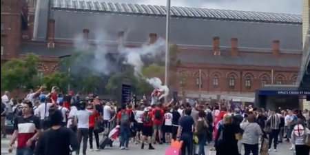 King’s Cross station closed after England fans set flares off outside