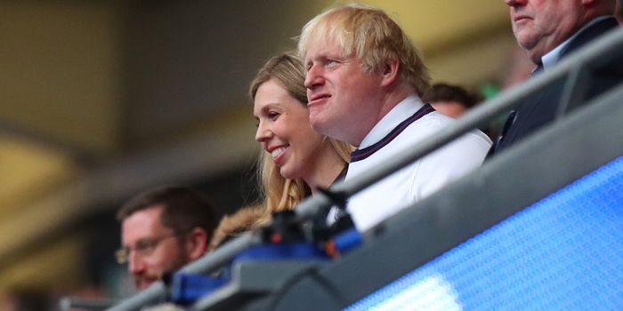 Boris Johnson attends England's Euros 2020 semi final at Wembley versus Denmark