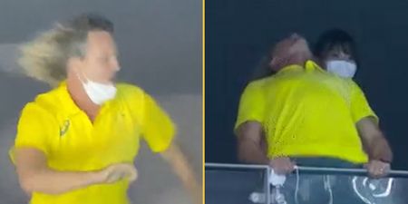 Australian swimming coach’s wild celebration goes viral after Ariarne Titmus takes gold