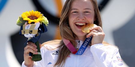 Team GB’s Charlotte Worthington wins gold in the first-ever women’s BMX freestyle