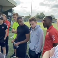 Emotional moment footballer comes out to his teammates