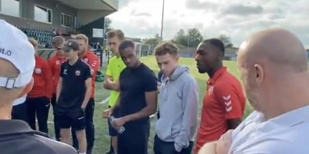 Emotional moment footballer comes out to his teammates