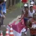 Marathon runner criticised for knocking over water in 'Olympic sh*thousery'