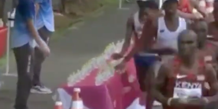 Marathon runner criticised for knocking over water in 'Olympic sh*thousery'