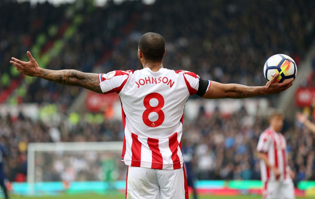 Glen Johnson wearing the number eight at Stoke