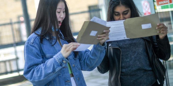 Students open their A level results