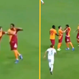 Galatasaray player sent off for punching his own teammate