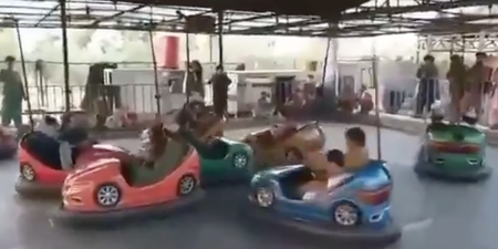 As Afghans flee for their lives, Taliban seen enjoying bumper cars at amusement park